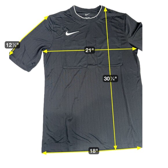 Nike Dri-FIT Long Sleeve 2 Pocket Shirt Men's Large Black DH8027 Referee Soccer - Picture 2 of 7